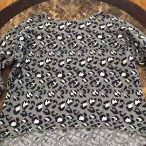 LOFT Grey and navy cheetah print sweater